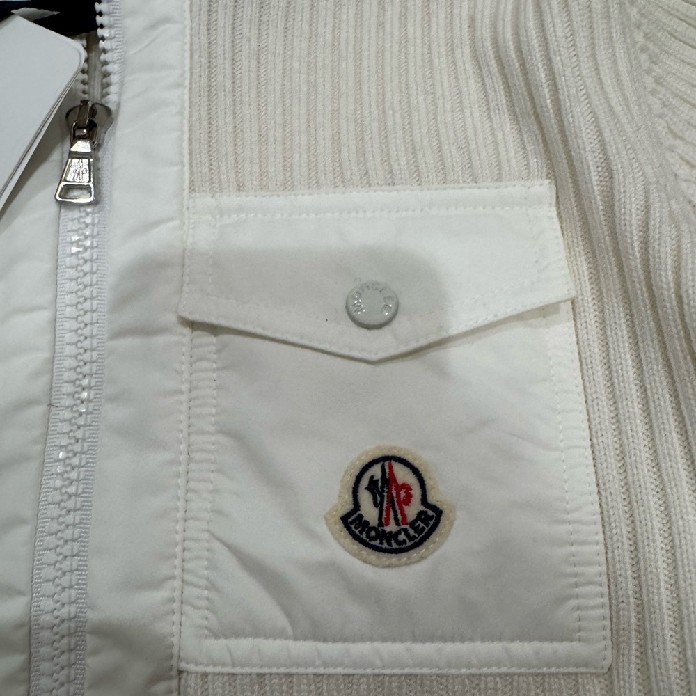 Moncler Cardigan Tricot White Zip Up Knitted Sweater Cardigan - Picture 5 of 13